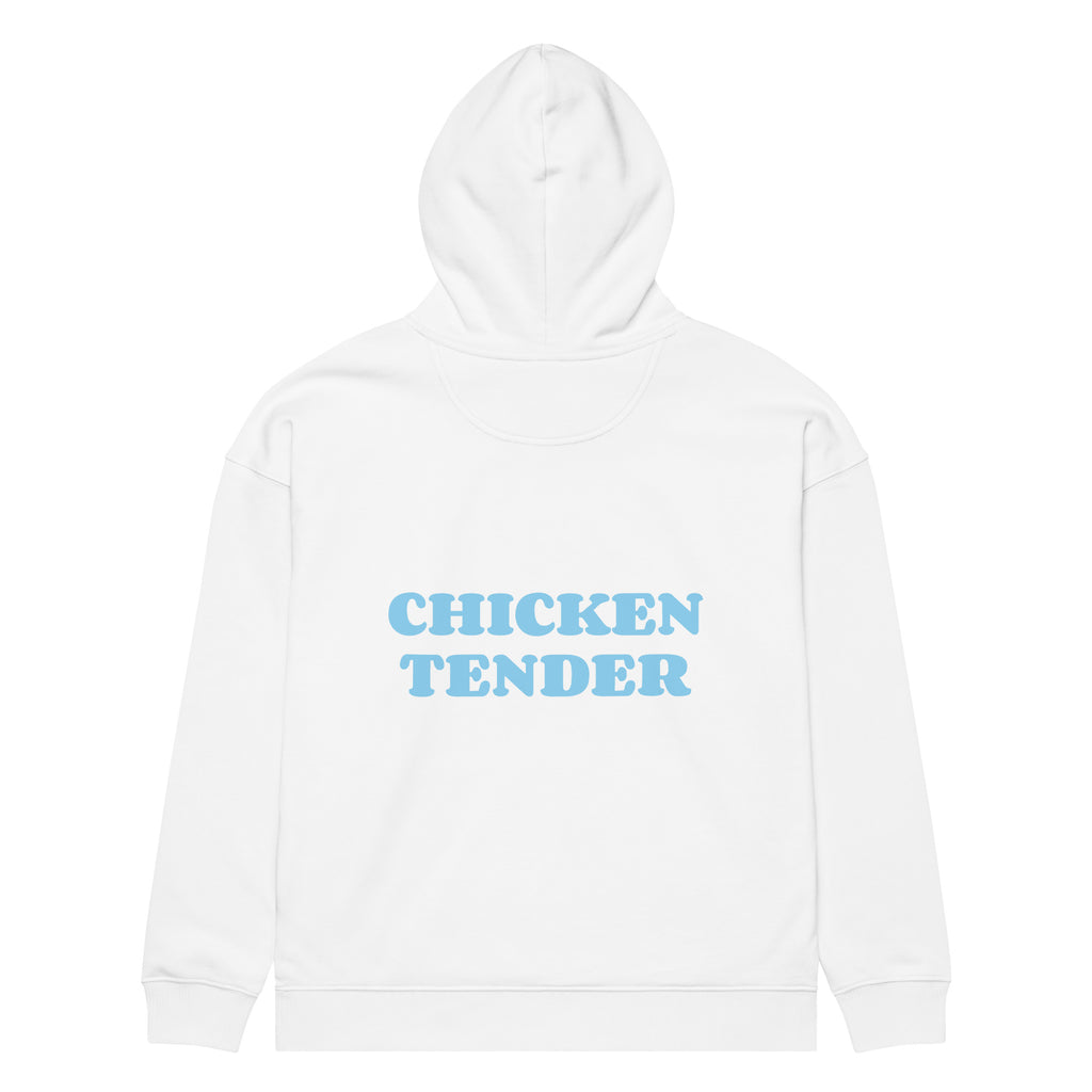 CHICKEN TENDER oversized hoodie – white back view | So True