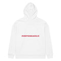 OVERTHINKAHOLIC oversized hoodie – white back view | So True