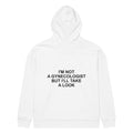 I'M NOT A GYNECOLOGIST BUT I'LL TAKE A LOOK oversized hoodie – white back view | So True