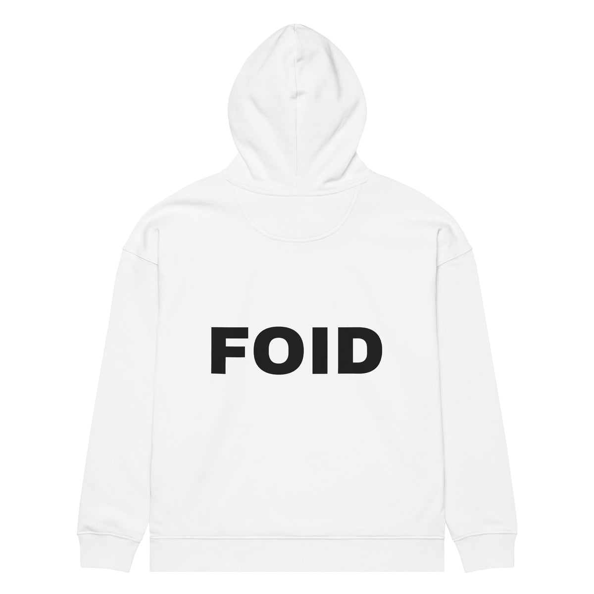 FOID oversized hoodie – white back view | So True