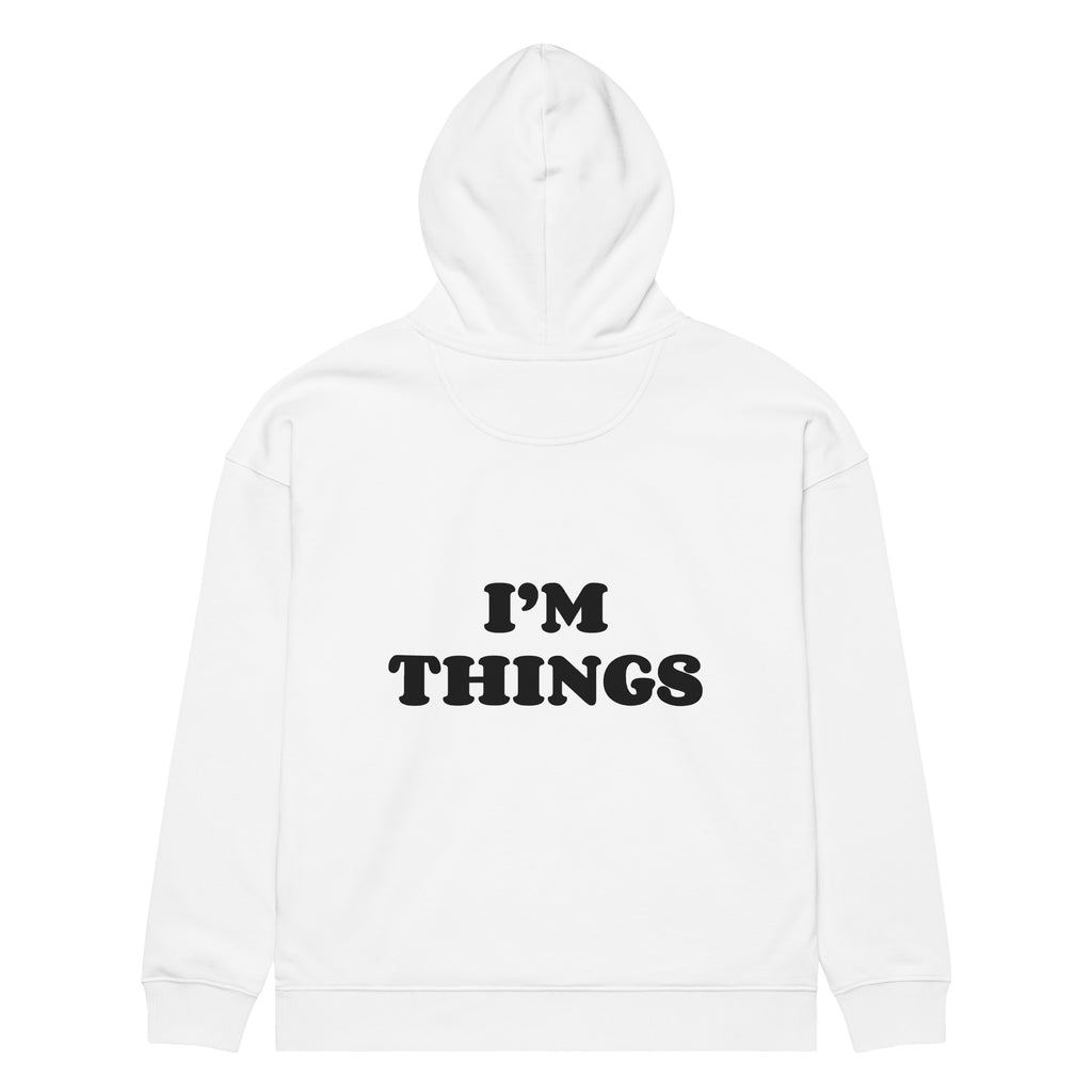 I’M THINGS oversized hoodie – white back view | So True