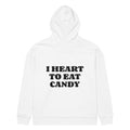 I HEART TO EAT CANDY oversized hoodie – white back view | So True