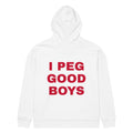 I PEG GOOD BOYS oversized hoodie – white back view | So True