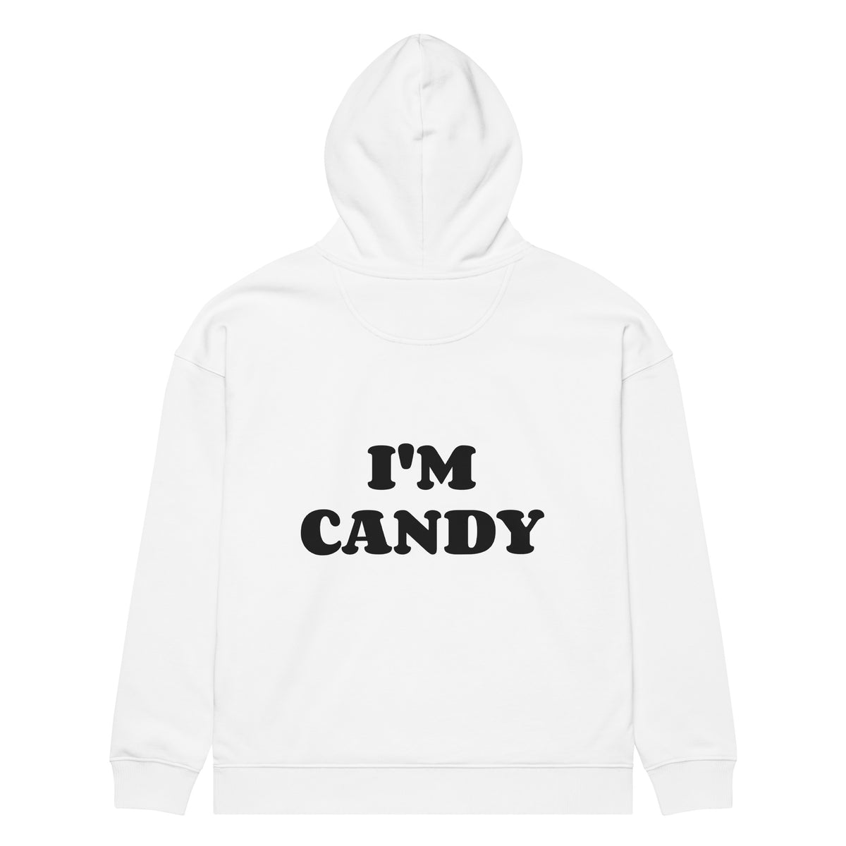 I'M CANDY oversized hoodie – white back view | So True