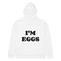 I'M EGGS oversized hoodie – white back view | So True