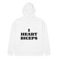 I HEART BICEPS oversized hoodie – white back view | So True