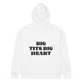 BIG TITS BIG HEART oversized hoodie – white back view | So True