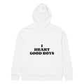 I HEART GOOD BOYS oversized hoodie – white back view | So True