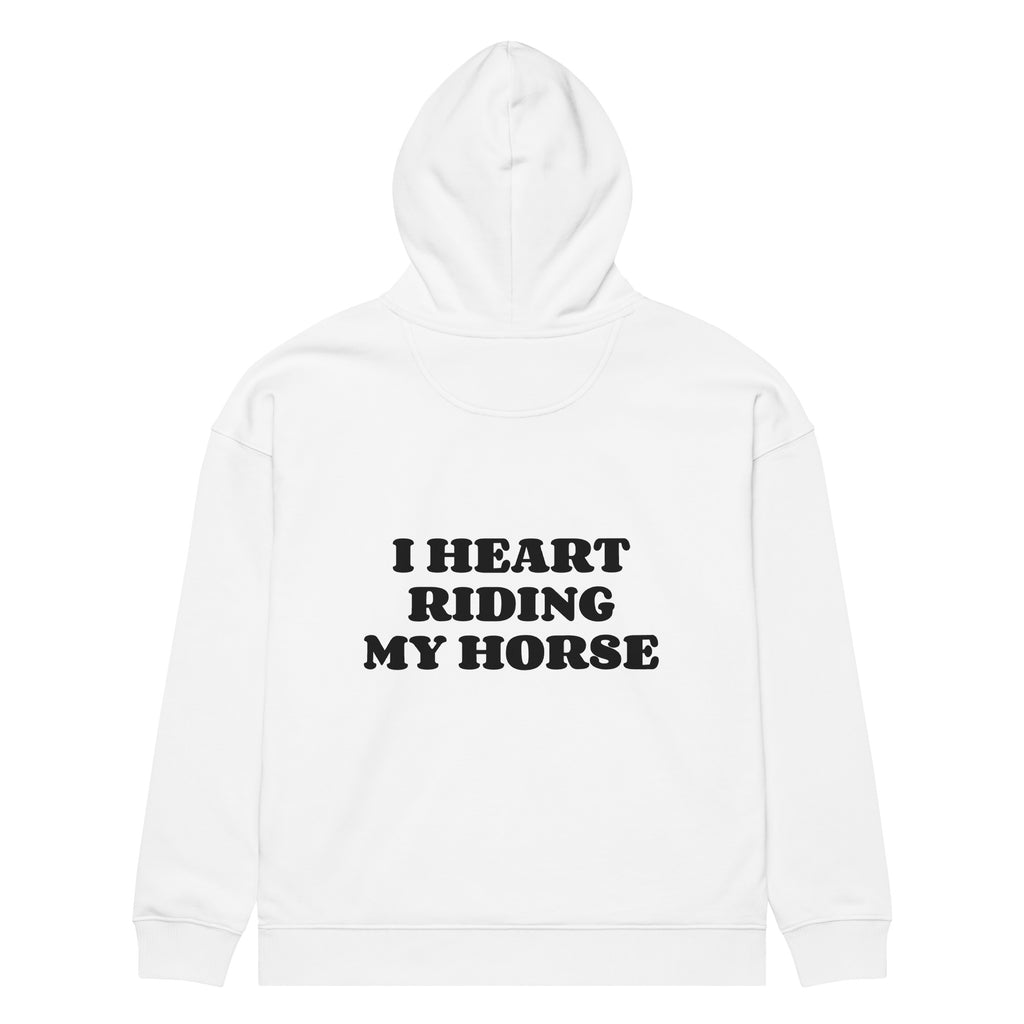 I HEART RIDING MY HORSE oversized hoodie – white back view | So True