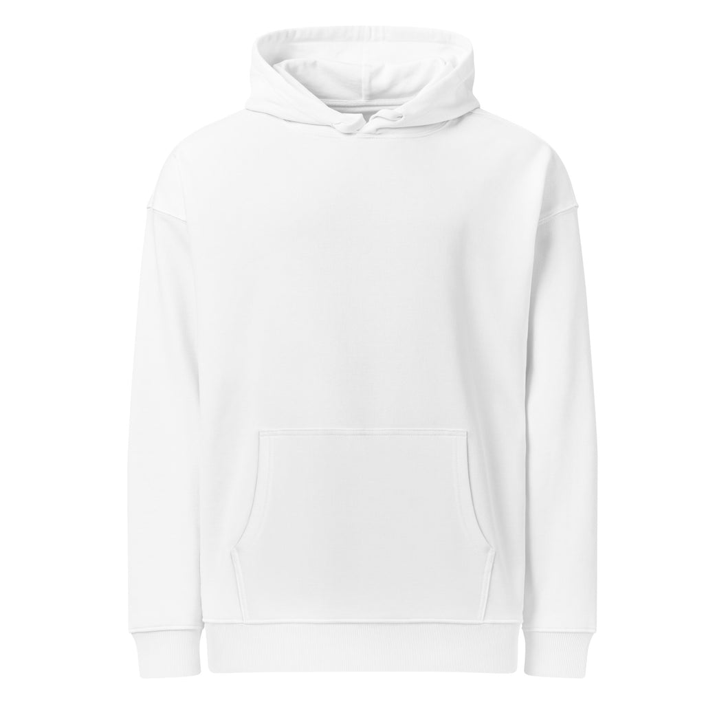 I PROCESS MY EMOTIONS AT THE GYM oversized hoodie – white front view | So True