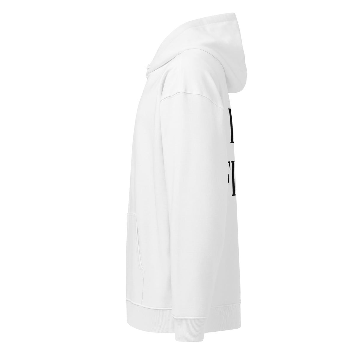I'M FINE oversized hoodie – white left view | So True