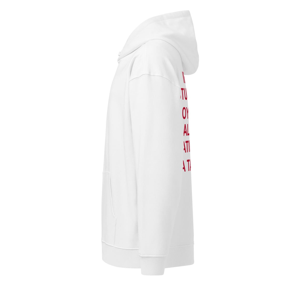 IF IT'S STUBBORN, LOYAL AND ALWAYS EATING, IT'S A TAURUS oversized hoodie – white left view | So True