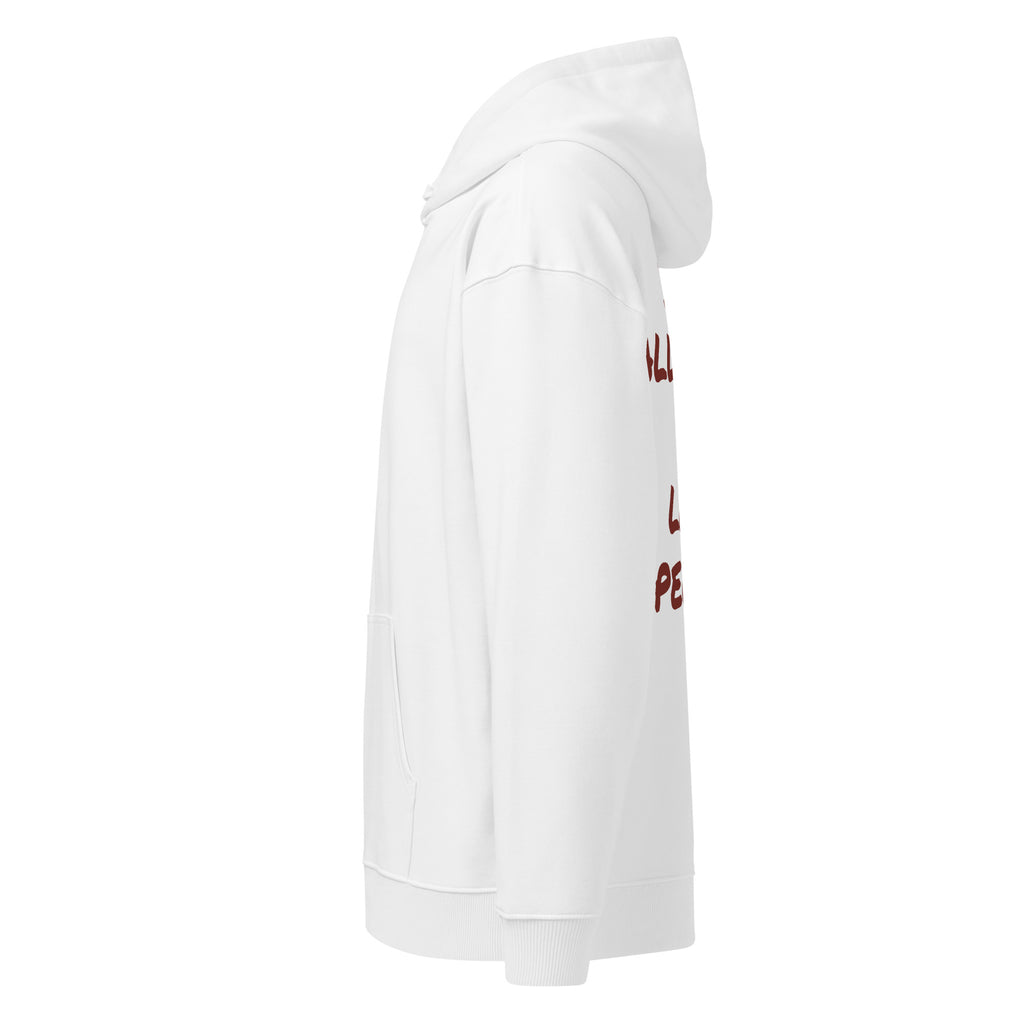 I'M ALLERGIC TO LAZY PEOPLE oversized hoodie – white left view | So True