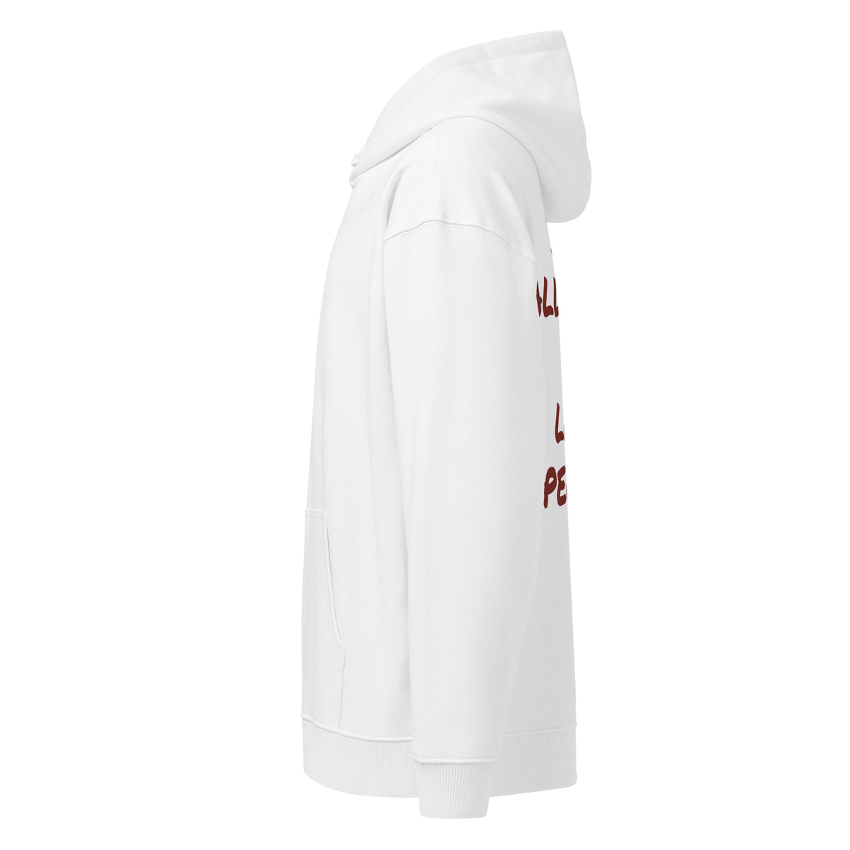 I'M ALLERGIC TO LAZY PEOPLE oversized hoodie – white left view | So True