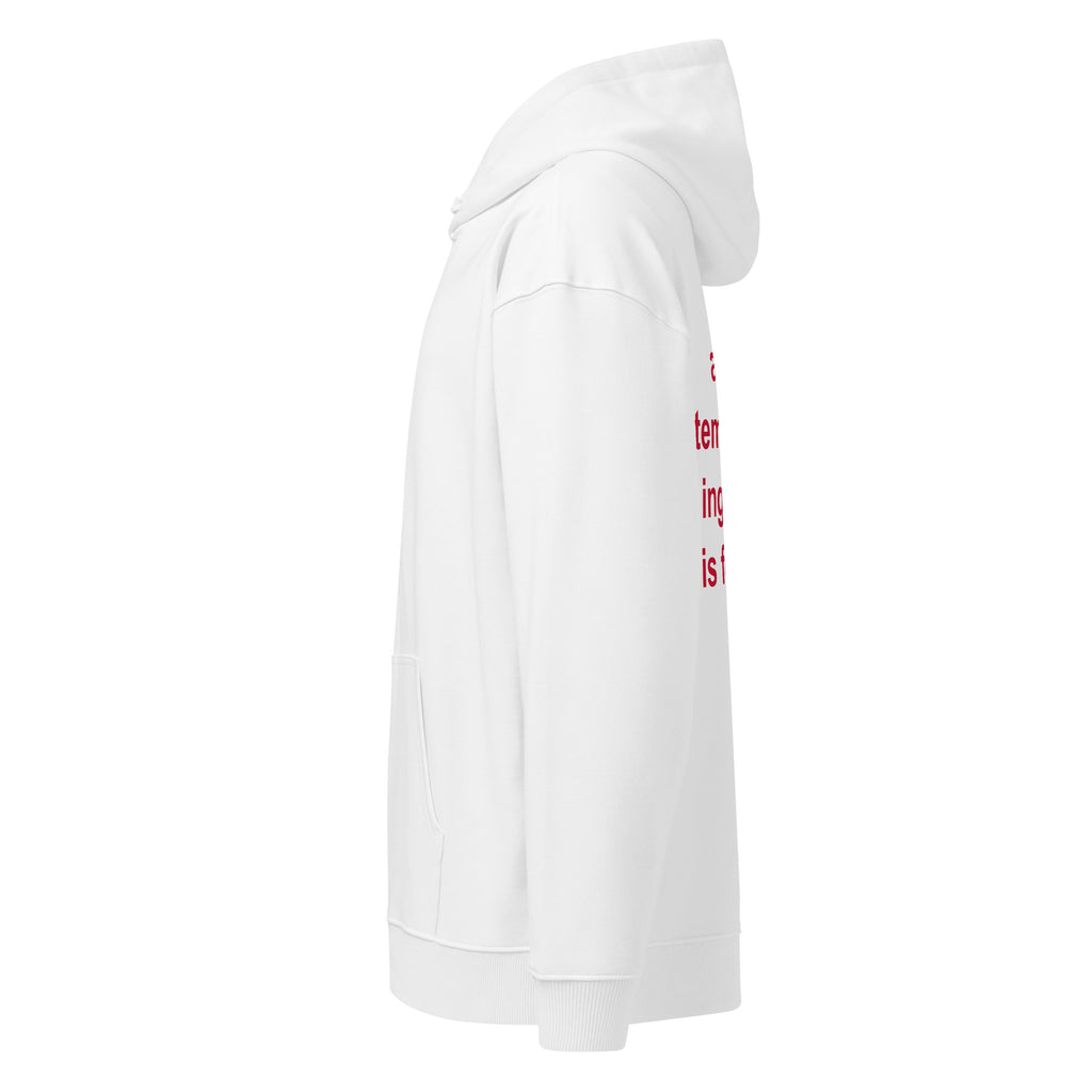 A GF IS TEMPORARY BEING A HOT EX IS FOREVER oversized hoodie – white left view | So True