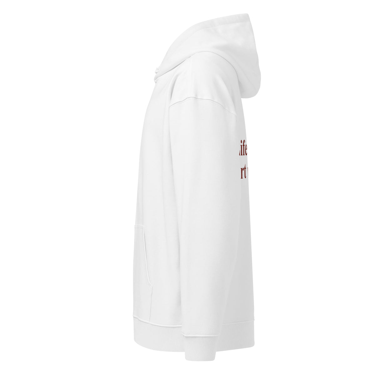 LIFE IS SHORT FLIRT WITH ME oversized hoodie – white left view | So True