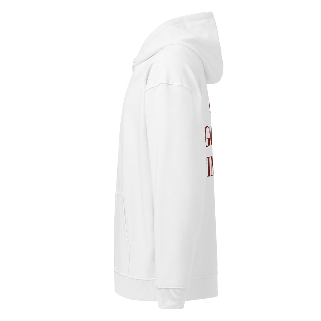 ON GOD'S TIMING oversized hoodie – white left view | So True