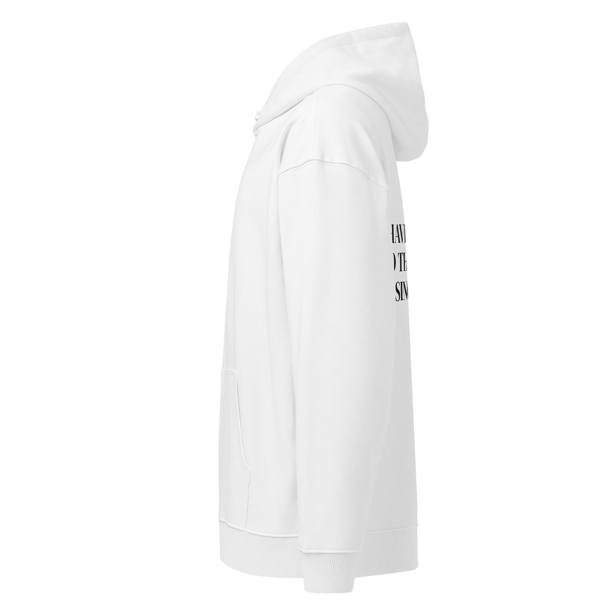 HAVEN'T BEEN TO THE DOCTOR SINCE 2019 oversized hoodie – white left view | So True