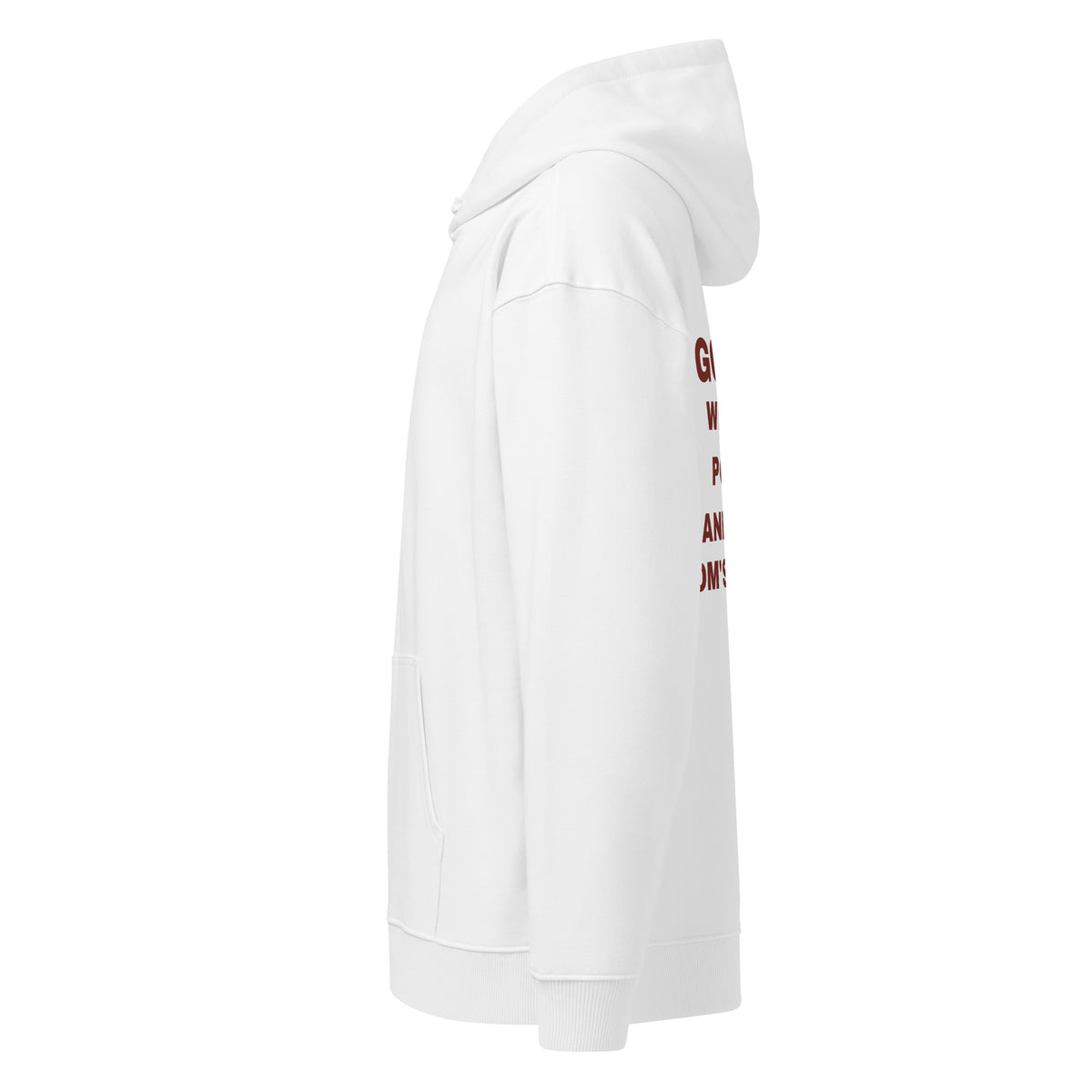GOALS: WEALTH, POWER, AND YOUR MOM'S NUMBER oversized hoodie – white left view | So True