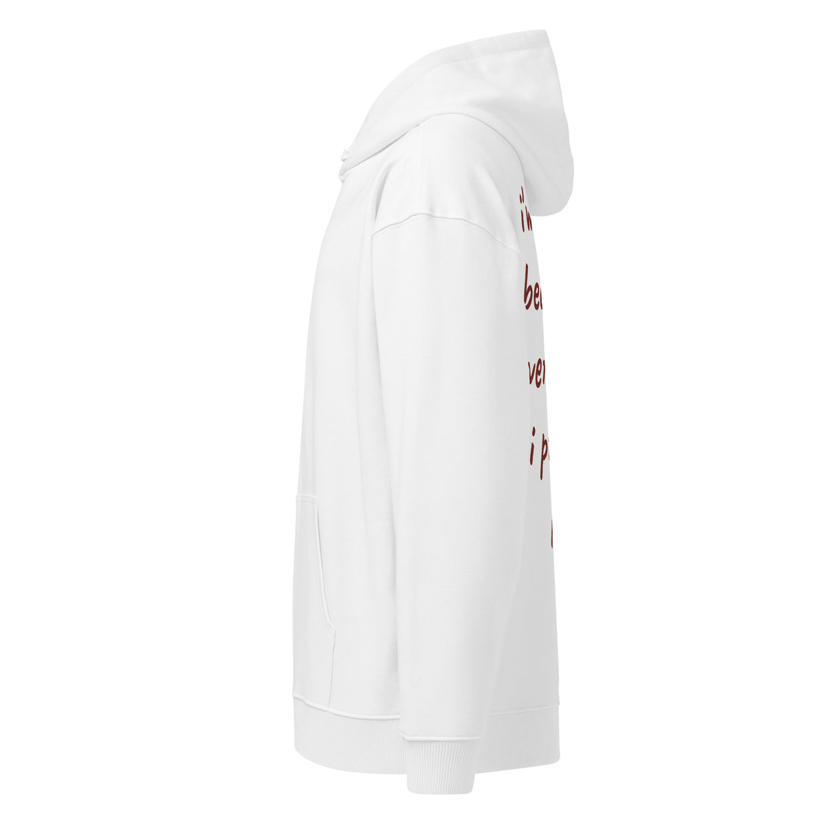 I'M BUSY BECOMING EVERYTHING I PRAYED FOR oversized hoodie – white left view | So True
