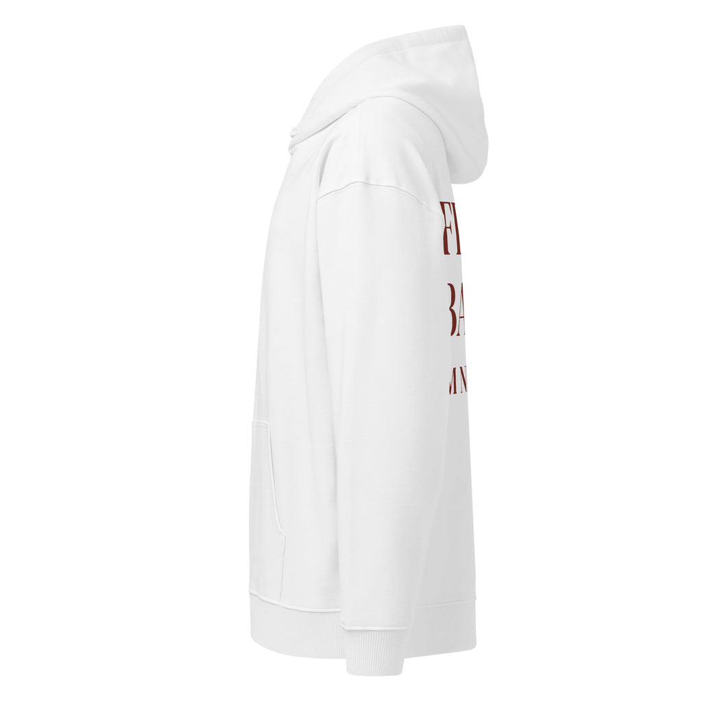 FLIRT BACK. I'M NERVOUS oversized hoodie – white left view | So True