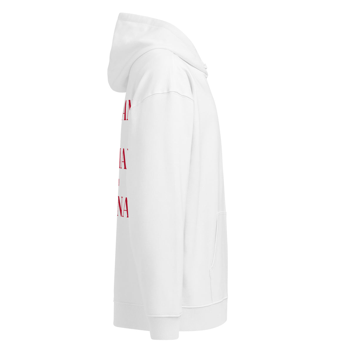 EAT ITALIAN DRIVE GERMAN MARRY LATINA oversized hoodie – white right view | So True
