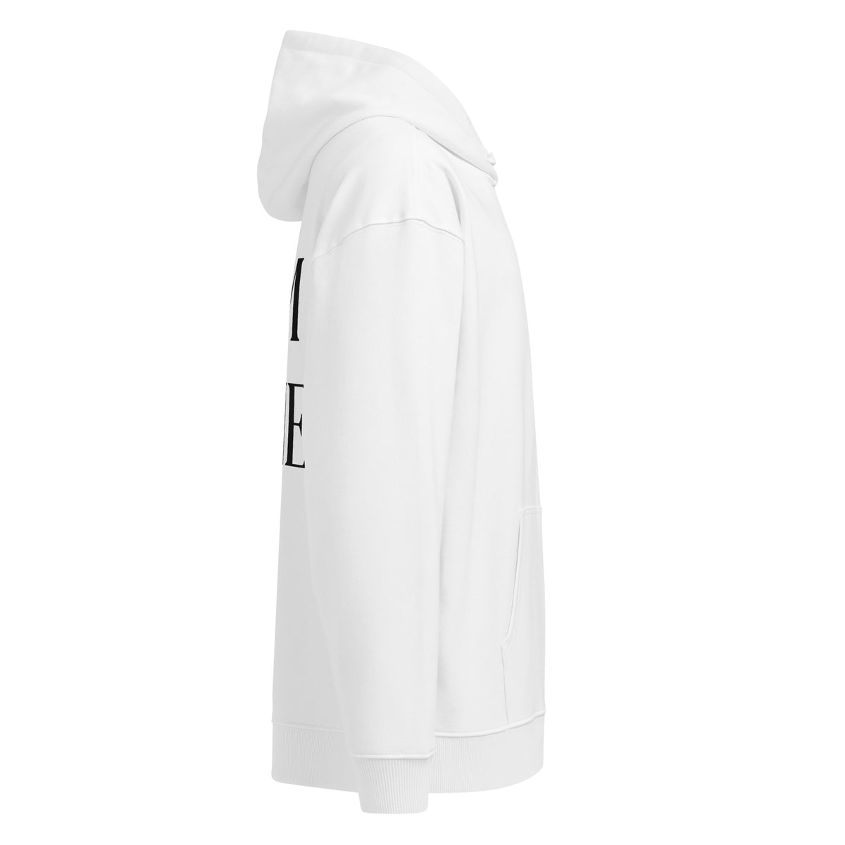I'M FINE oversized hoodie – white right view | So True
