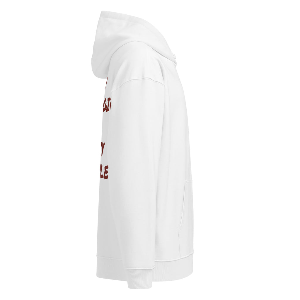 I'M ALLERGIC TO LAZY PEOPLE oversized hoodie – white right view | So True