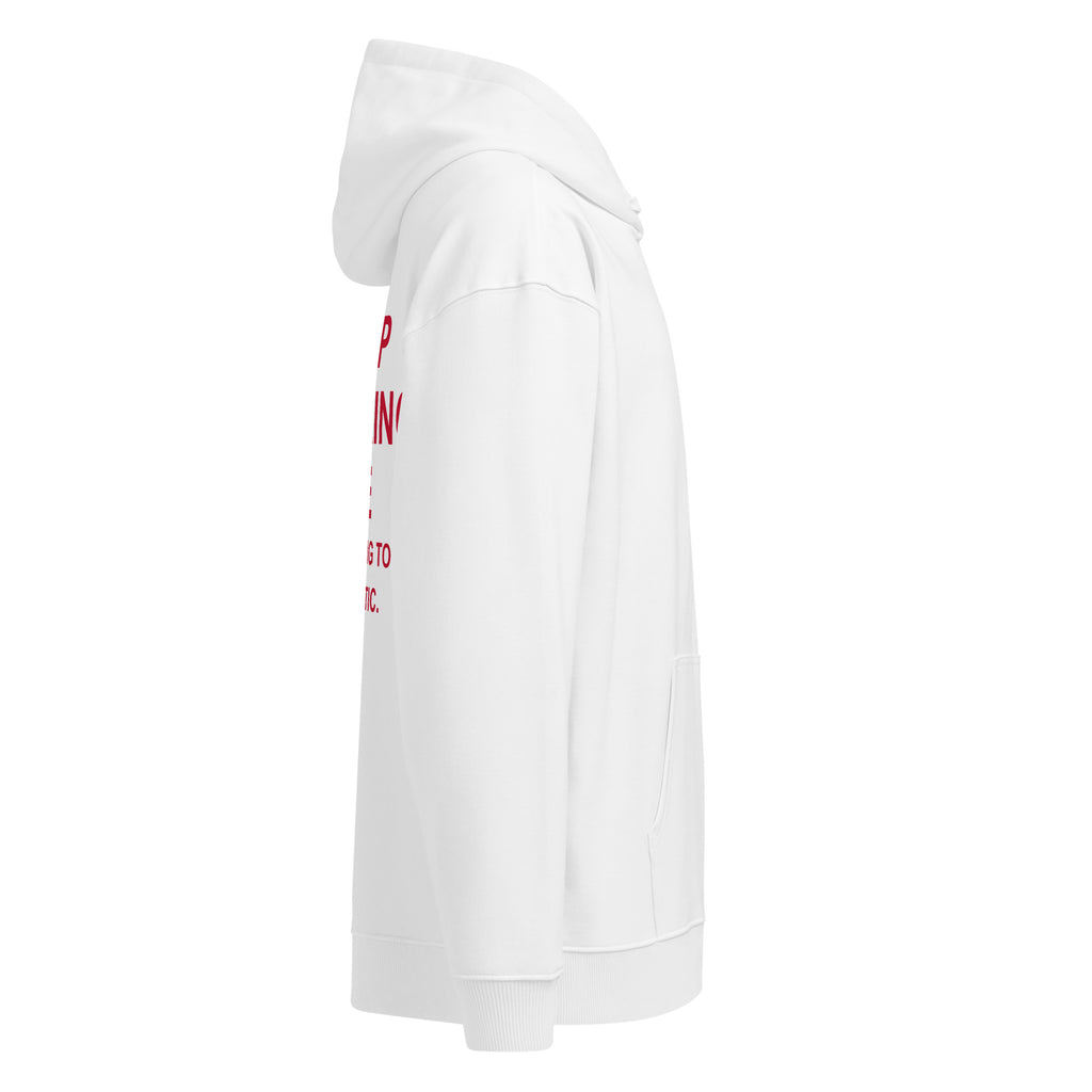 STOP STALKING ME IT'S GETTING TOO ROMANTIC oversized hoodie – white right view | So True