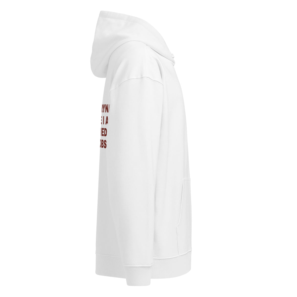 IF YOU TRYNA SCARE ME I AM TERRIFIED OF BOOBS oversized hoodie – white right view | So True