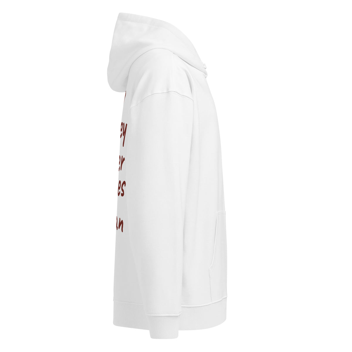 BIG MONEY NEVER COMES CLEAN oversized hoodie – white right view | So True