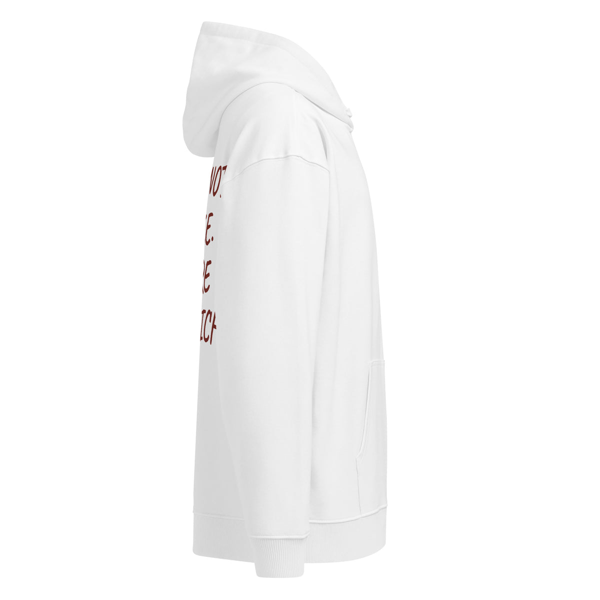 WE'RE NOT BROKE. WE'RE PRE-RICH. oversized hoodie – white right view | So True
