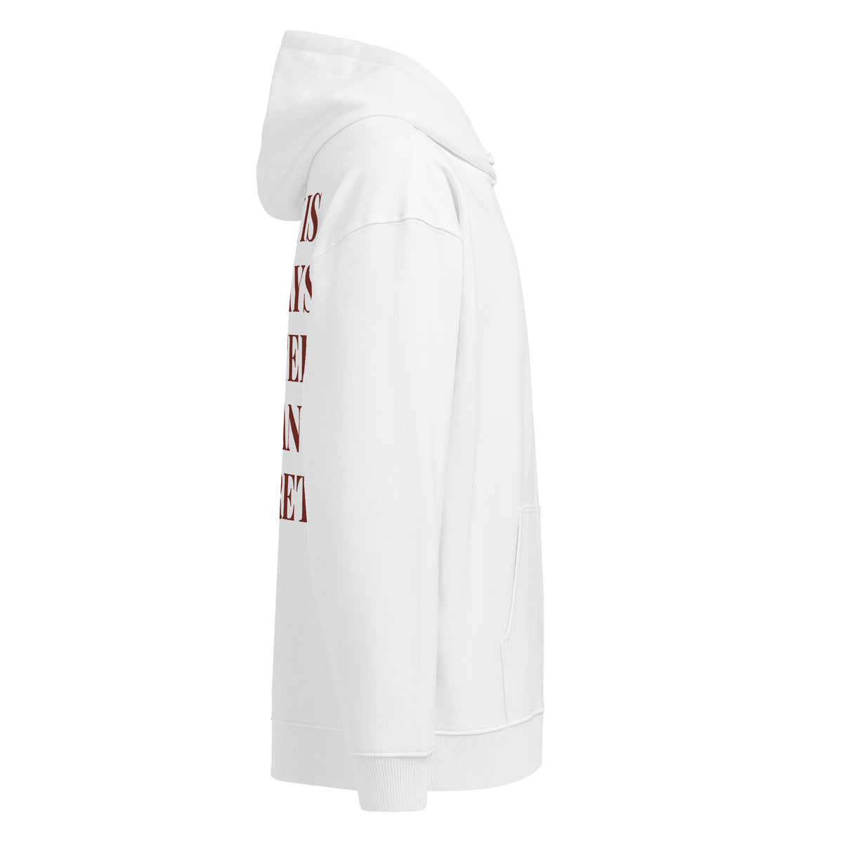 RISK IS ALWAYS BETTER THAN REGRET oversized hoodie – white right view | So True