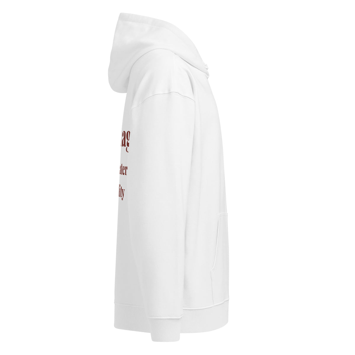 I'M A RED FLAG BUT THE MATERIAL IS QUALITY oversized hoodie – white right view | So True