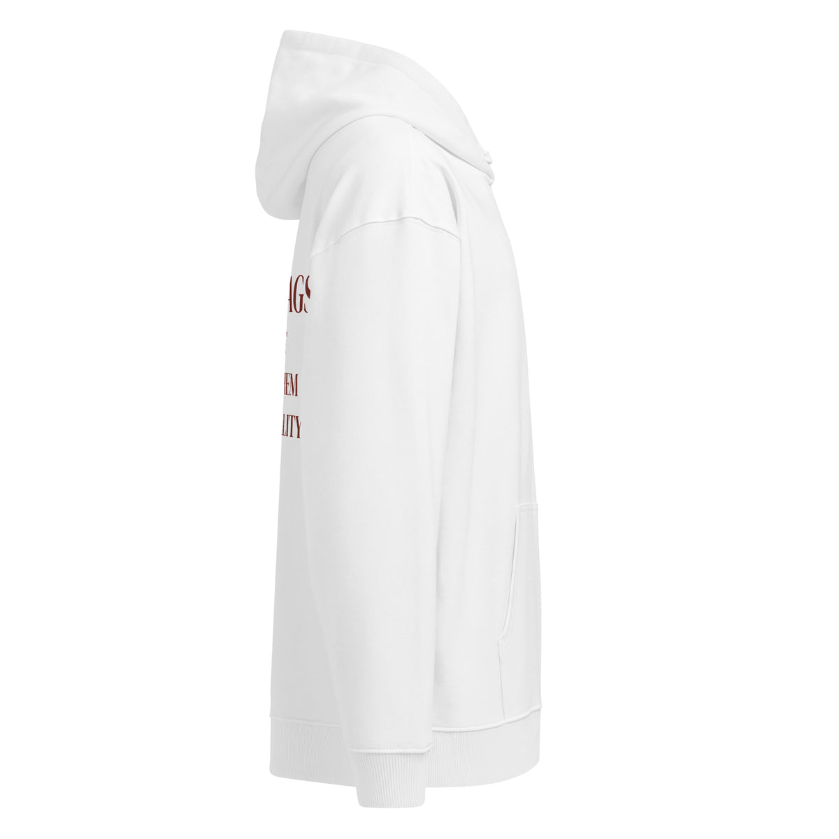 RED FLAGS. I JUST CALL THEM PERSONALITY oversized hoodie – white right view | So True